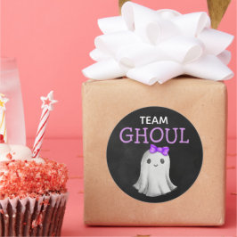 Pegatina Redonda Revelación de género de Team Ghoul Halloween