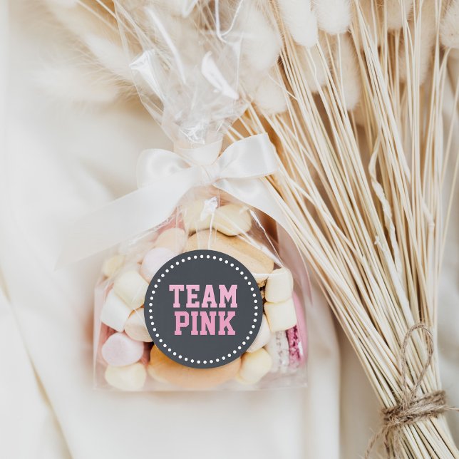 Pegatina Redonda Revelación de género del bebé del tablero rosado d (Subido por el creador)