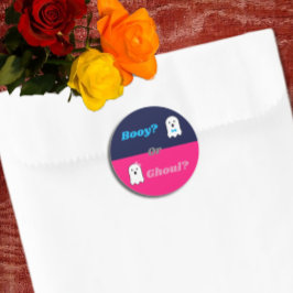 Pegatina Redonda Revelación de género fantasma Booy o Ghoul Hallowe