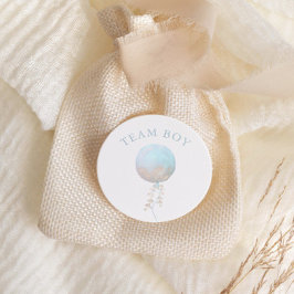 Pegatina Redonda Revelación de género Minimalista en globo rosa de 