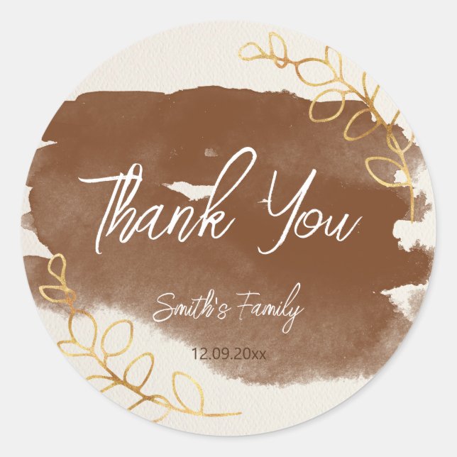 Pegatina Redonda Revelación de género moderna | Revelación Minimali (Anverso)