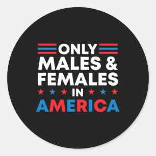 Pegatina Redonda Revelación de género pro Trump solo hombres y muje