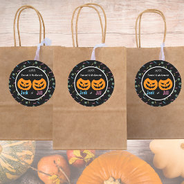 Pegatina Redonda Revelación de Halloween Jack o Jill O-Lantern