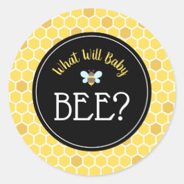 Pegatina Redonda Revelación del género del bebé en Baby Shower de A