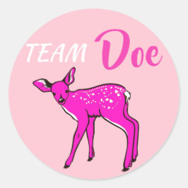 Pegatina Redonda Revelación rosa de género "Team Doe"