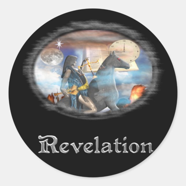 Pegatina Redonda Revelaciones (Anverso)