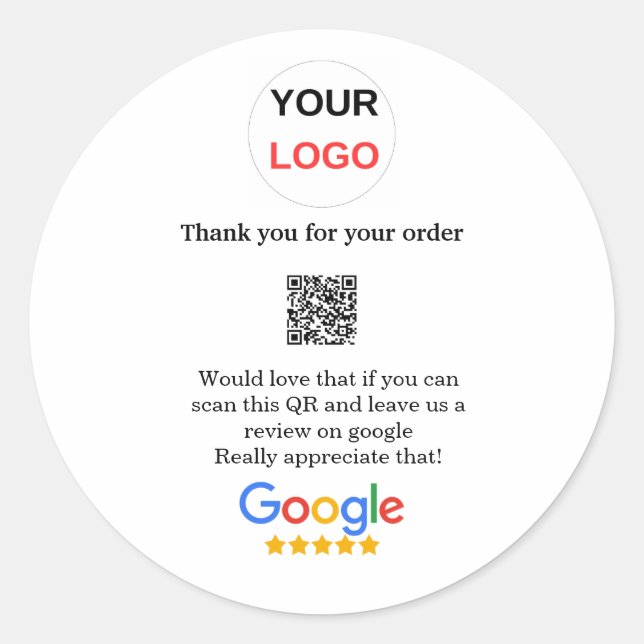 Pegatina Redonda Revisión del logotipo de negocios de Google Revisi (Anverso)