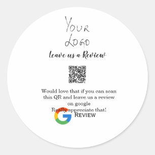 Pegatina Redonda Revisión del logotipo de negocios de Google Revisi