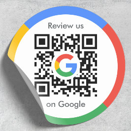 Pegatina Redonda Revistas de Google | Código QR de vínculo de revis
