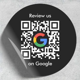 Pegatina Redonda Revistas de Google | Código QR de vínculo de revis
