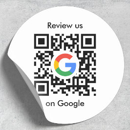 Pegatina Redonda Revistas de Google | Código QR de vínculo de revis