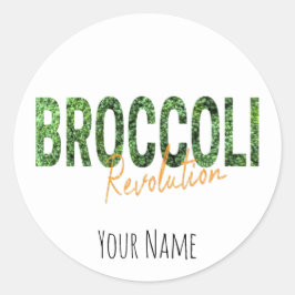 Pegatina Redonda Revolución de brócoli Vegetales Vegetales y vegeta