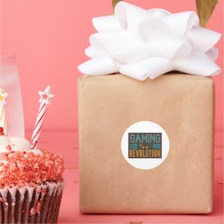 Pegatina Redonda Revolución de juegos