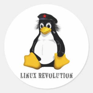 Pegatina Redonda Revolución de Linux