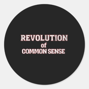 Pegatina Redonda Revolución Del Sentido Común Textos Trump 45- 47