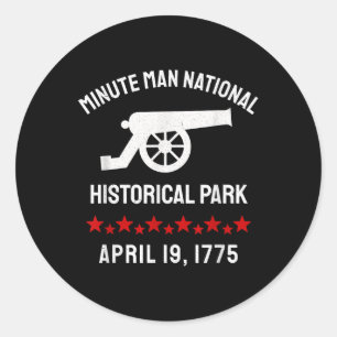 Pegatina Redonda Revolucionario del Parque Histórico Nacional Minut