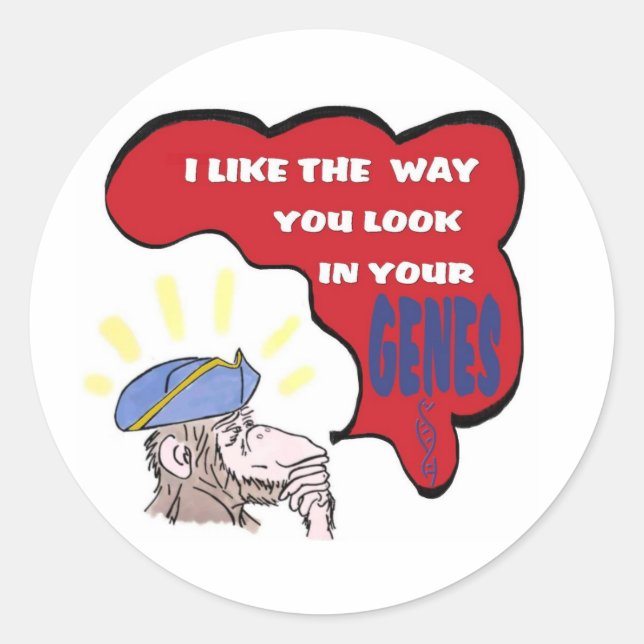 Pegatina Redonda Revolutionary thinking monkey (Anverso)