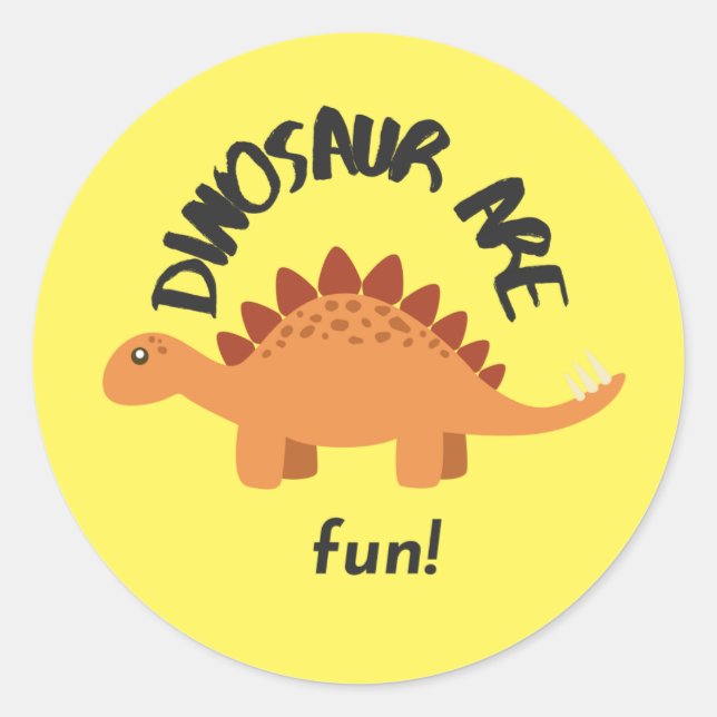 Pegatina Redonda reward sticker for children dinosaur fun (Anverso)