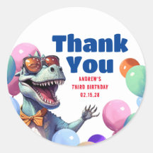 Rex Dinosaur Colorful Birday Gracias