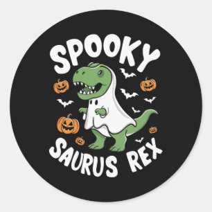 Pegatina Redonda Rex Funny Halloween Trajes De Envés