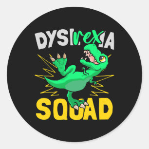 Pegatina Redonda Rex-ia - Dyslexia Escuadrón de la dislexia Profeso