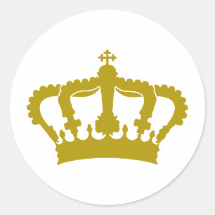 Pegatina Redonda Rey Crown