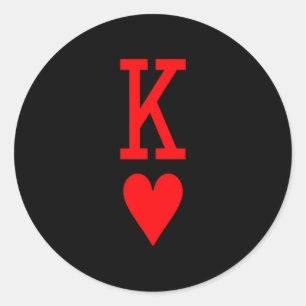 Pegatina Redonda Rey De Corazones Y Reina De Corazones Parejas Coin