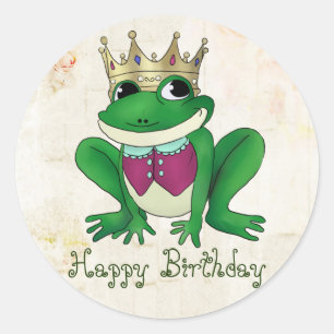 Pegatina Redonda Rey de rana