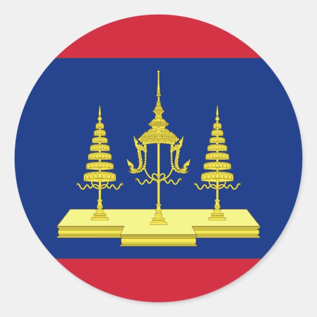 Pegatina Redonda Rey de Siam, bandera de Tailandia (Anverso)