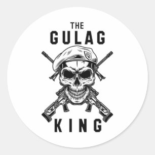 Pegatina Redonda Rey del Gulag Gaming Jugador Warzone Regalo para J