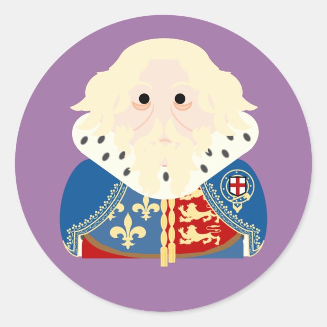 Pegatina Redonda Rey Eduardo III de Inglaterra (Anverso)