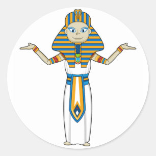 Pegatina Redonda Rey egipcio Sticker del Pharaoh