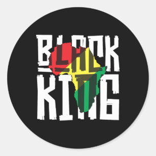 Pegatina Redonda Rey Negro para hombres hombres Historia Mes de Áfr