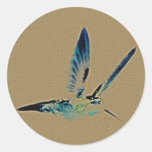 Pegatina Redonda Rey Sticker Sheet del colibrí