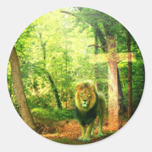 Pegatina Redonda Rey triunfante