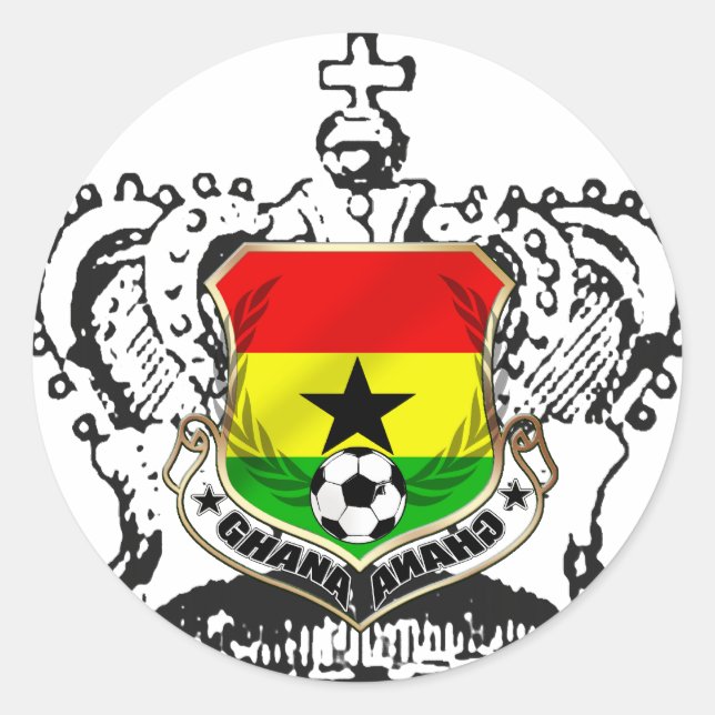 Pegatina Redonda Reyes guerreros de Ghana enfrían emblema de Ghana (Anverso)