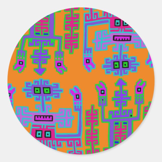 Pegatina Redonda Reyes peruanos (Anverso)