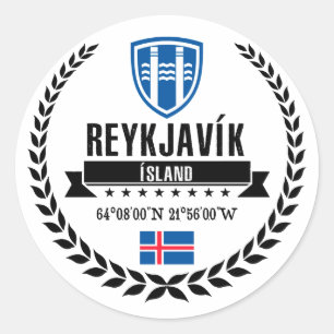 Pegatina Redonda Reykjavík