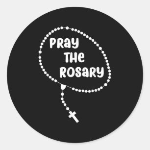 Pegatina Redonda Reza inspiradora Al Rosario . Faith Sayings Tee