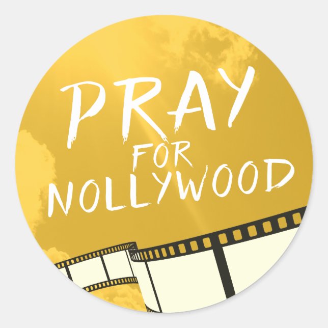 Pegatina Redonda Reza por Nollywood (Anverso)