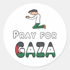 Pegatina Redonda Rezar por Gaza