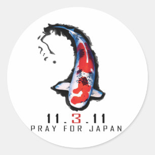 Pegatina Redonda Rezar por Japón