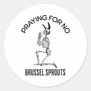 Pegatina Redonda Rezar Por No Brussel Provoca Gracioso Skelet De Pa