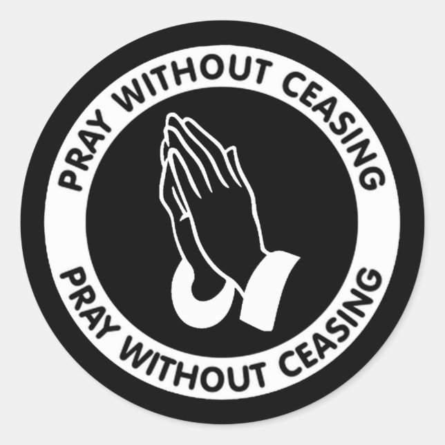 PEGATINA REDONDA REZAR SIN CESAR (Anverso)