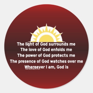 Pegatina Redonda Rezo de la protección