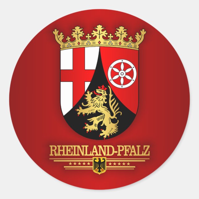 Pegatina Redonda Rheinland-Pfalz COA (Anverso)