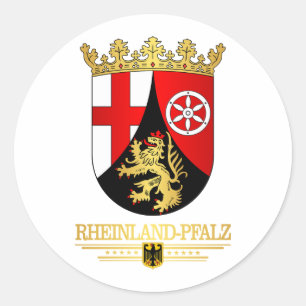 Pegatina Redonda Rheinland-Pfalz (Renania-Palatinado)