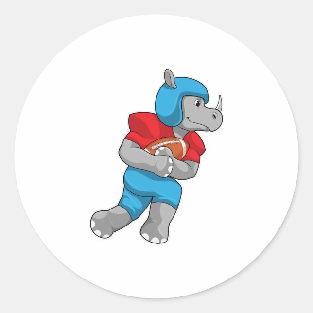 Pegatina Redonda Rhino en deportes de fútbol (Anverso)