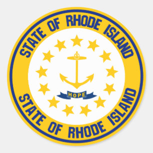 Pegatina Redonda Rhode Island Round Emblem