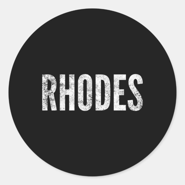 Pegatina Redonda Rhodes (Anverso)